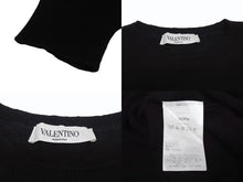 Load image into Gallery viewer, VALENTINO ヴァレンティノ ニット トレーナー SB3KC10546T ウール カシミヤ ブラック レッド サイズS 美品 中古 4b005119