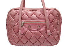 画像をギャラリービューアに読み込む, BALENCIAGA バレンシアガ ザ マトラッセ ハンドバッグ キルティング 182089 502752 ゴートスキン ピンク シルバー金具 良品 中古 4b005124