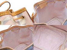 画像をギャラリービューアに読み込む, LOUIS VUITTON ルイヴィトン ナノノエ ミニショルダーバッグ N60052 ダミエアズールキャンバス レザー ベージュ 美品 中古 4b005127