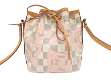 画像をギャラリービューアに読み込む, LOUIS VUITTON ルイヴィトン ナノノエ ミニショルダーバッグ N60052 ダミエアズールキャンバス レザー ベージュ 美品 中古 4b005127