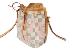 画像をギャラリービューアに読み込む, LOUIS VUITTON ルイヴィトン ナノノエ ミニショルダーバッグ N60052 ダミエアズールキャンバス レザー ベージュ 美品 中古 4b005127