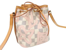 画像をギャラリービューアに読み込む, LOUIS VUITTON ルイヴィトン ナノノエ ミニショルダーバッグ N60052 ダミエアズールキャンバス レザー ベージュ 美品 中古 4b005127