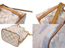 画像をギャラリービューアに読み込む, LOUIS VUITTON ルイヴィトン ナノノエ ミニショルダーバッグ N60052 ダミエアズールキャンバス レザー ベージュ 美品 中古 4b005127