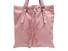 Load image into Gallery viewer, YVES SAINT LAURENT イヴ サンローラン トートバッグ カハラトート 121631 002122 キャンバス レザー ピンク 良品 中古 4b005131