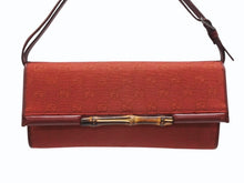 画像をギャラリービューアに読み込む, GUCCI グッチ ミニショルダーバッグ ハンドバッグ 2way バンブー 117594 GGキャンバス ワインレッド 美品 中古 4b005134