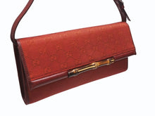 画像をギャラリービューアに読み込む, GUCCI グッチ ミニショルダーバッグ ハンドバッグ 2way バンブー 117594 GGキャンバス ワインレッド 美品 中古 4b005134