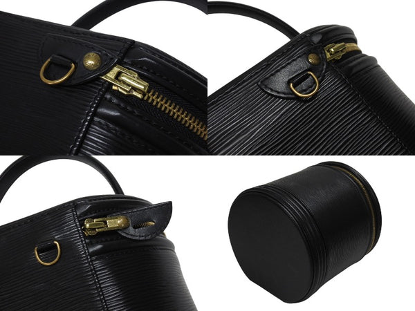LOUIS VUITTON ルイヴィトン カンヌ エピ ノワール ハンドバッグ M48032 エピレザー ブラック ゴールド金具 美品 中古 4b005142