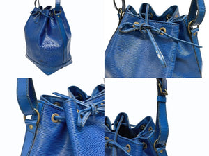 LOUIS VUITTON ルイヴィトン ショルダーバッグ エピ ノエ M44005 エピレザー ブルー ゴールド金具 美品 中古 4b005145