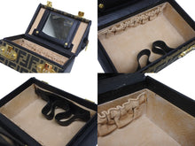 画像をギャラリービューアに読み込む, FENDI フェンディ 2WAYバッグ ハンドバッグ バニティバッグ 13983 ズッカ柄 キャンバス レザー ブラック 美品 中古 4b005148