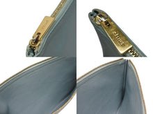 画像をギャラリービューアに読み込む, CELINE セリーヌ クラッチバッグ ミニバッグ イタリア製 レザー ブルー ブラック ゴールド金具 美品 中古 4b005153