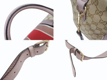 画像をギャラリービューアに読み込む, GUCCI グッチ ショルダーバッグ ハンドバッグ 2way 247205 GGキャンバス レザー ベージュ ライトパープル 美品 中古 4b005159