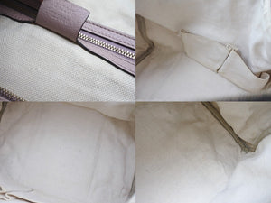 GUCCI グッチ ショルダーバッグ ハンドバッグ 2way 247205 GGキャンバス レザー ベージュ ライトパープル 美品 中古 4b005159