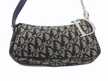 画像をギャラリービューアに読み込む, Christian Dior クリスチャンディオール トロッター ワンショルダーバッグ キャンバス レザー ネイビー 美品 中古 4b005164