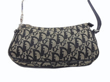 画像をギャラリービューアに読み込む, Christian Dior クリスチャンディオール トロッター ワンショルダーバッグ キャンバス レザー ネイビー 美品 中古 4b005164