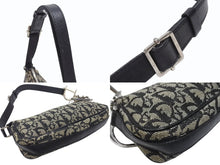 画像をギャラリービューアに読み込む, Christian Dior クリスチャンディオール トロッター ワンショルダーバッグ キャンバス レザー ネイビー 美品 中古 4b005164