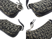 画像をギャラリービューアに読み込む, Christian Dior クリスチャンディオール トロッター ワンショルダーバッグ キャンバス レザー ネイビー 美品 中古 4b005164