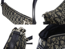 画像をギャラリービューアに読み込む, Christian Dior クリスチャンディオール トロッター ワンショルダーバッグ キャンバス レザー ネイビー 美品 中古 4b005164