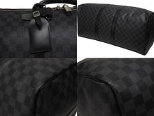 画像をギャラリービューアに読み込む, LOUISVUITTON ルイヴィトン キーポルバンドリエール55 ボストンバッグ N41413 ダミエグラフィット キャンバス ブラック 美品 中古 4b005166