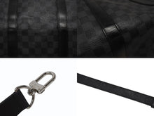 画像をギャラリービューアに読み込む, LOUISVUITTON ルイヴィトン キーポルバンドリエール55 ボストンバッグ N41413 ダミエグラフィット キャンバス ブラック 美品 中古 4b005166