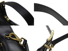 Load image into Gallery viewer, 極美品 MIUMIU ミュウミュウ ショルダーバッグ ハンドバッグ ホーボー 2way 5BC161 レザー ブラック ゴールド金具 中古 4b005170