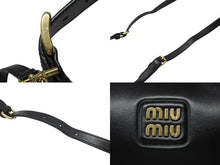 Load image into Gallery viewer, 極美品 MIUMIU ミュウミュウ ショルダーバッグ ハンドバッグ ホーボー 2way 5BC161 レザー ブラック ゴールド金具 中古 4b005170