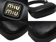 Load image into Gallery viewer, 極美品 MIUMIU ミュウミュウ ショルダーバッグ ハンドバッグ ホーボー 2way 5BC161 レザー ブラック ゴールド金具 中古 4b005170
