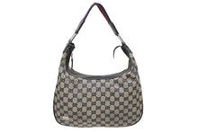 画像をギャラリービューアに読み込む, GUCCI グッチ ショルダーバッグ ワンショルダーバッグ 145757 002058 GGキャンバス レザー ベージュ ネイビー レッド 美品 中古 4b005171