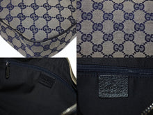 画像をギャラリービューアに読み込む, GUCCI グッチ ショルダーバッグ ワンショルダーバッグ 145757 002058 GGキャンバス レザー ベージュ ネイビー レッド 美品 中古 4b005171