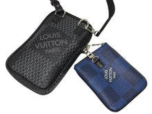 画像をギャラリービューアに読み込む, LOUIS VUITTON ルイヴィトン ダミエグラフィット 3D モジュラブルポーチ ショルダーバッグ N60447 ブラック グレー ブルー シルバー金具 美品 中古 4b005172