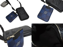 画像をギャラリービューアに読み込む, LOUIS VUITTON ルイヴィトン ダミエグラフィット 3D モジュラブルポーチ ショルダーバッグ N60447 ブラック グレー ブルー シルバー金具 美品 中古 4b005172