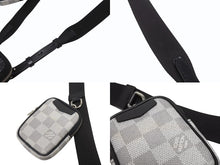 画像をギャラリービューアに読み込む, LOUIS VUITTON ルイヴィトン ダミエグラフィット 3D モジュラブルポーチ ショルダーバッグ N60447 ブラック グレー ブルー シルバー金具 美品 中古 4b005172
