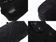 画像をギャラリービューアに読み込む, GUCCI グッチ ハンドバッグ トートバッグ ヴィンテージ 120982 002058 GGキャンバス レザー ブラック シルバー金具 良品 中古 4b005174