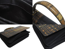 画像をギャラリービューアに読み込む, PRADA プラダ ハンドバッグ 1BA016 トップハンドル レザー ブラック ブラウン チェック柄 シルバー金具 美品 中古 4b005176