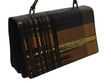 画像をギャラリービューアに読み込む, PRADA プラダ ハンドバッグ 1BA016 トップハンドル レザー ブラック ブラウン チェック柄 シルバー金具 美品 中古 4b005176