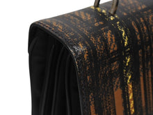 画像をギャラリービューアに読み込む, PRADA プラダ ハンドバッグ 1BA016 トップハンドル レザー ブラック ブラウン チェック柄 シルバー金具 美品 中古 4b005176