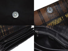 画像をギャラリービューアに読み込む, PRADA プラダ ハンドバッグ 1BA016 トップハンドル レザー ブラック ブラウン チェック柄 シルバー金具 美品 中古 4b005176