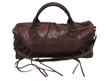 画像をギャラリービューアに読み込む, BALENCIAGA バレンシアガ ザ･ツィギー 2WAY ショルダーバッグ ボルドー レザー ハンドバッグ 旅行バッグ 128523 美品 中古 4b005177