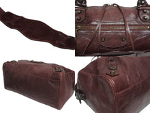 画像をギャラリービューアに読み込む, BALENCIAGA バレンシアガ ザ･ツィギー 2WAY ショルダーバッグ ボルドー レザー ハンドバッグ 旅行バッグ 128523 美品 中古 4b005177