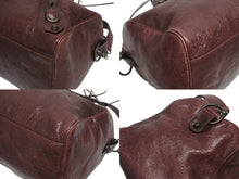 画像をギャラリービューアに読み込む, BALENCIAGA バレンシアガ ザ･ツィギー 2WAY ショルダーバッグ ボルドー レザー ハンドバッグ 旅行バッグ 128523 美品 中古 4b005177