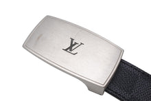 画像をギャラリービューアに読み込む, LOUIS VUITTON ルイヴィトン サンチュール ロゴバックル ワンポイントロゴ ベルト M9638 ブラック サイズ90/36 美品 中古 4b005181