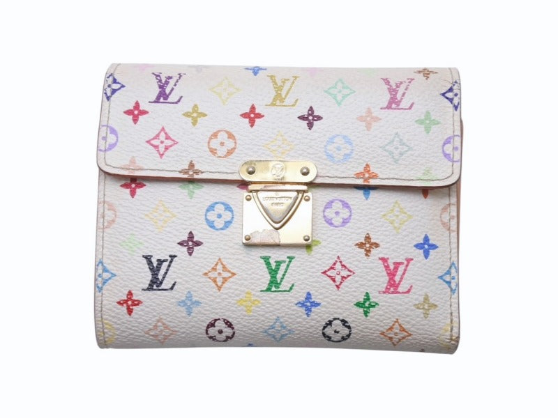 LOUIS VUITTON Portefeuille Koala Bronne M58014 Takashi Murakami White Monogram Multicolor PVC Tanned Leather Good Condition Used 4b005183