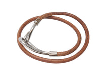 Load image into Gallery viewer, HERMES ジャンボチョーカー ネックレス 2連ブレスレット レザー ブラウン シルバー金具 美品 中古 4b005192