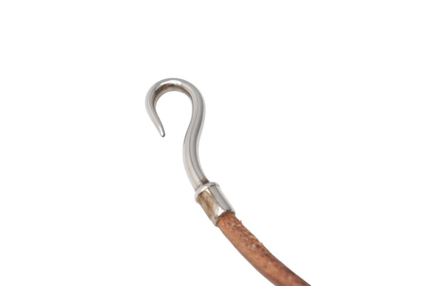 HERMES ジャンボチョーカー ネックレス 2連ブレスレット レザー ブラウン シルバー金具 美品 中古 4b005192