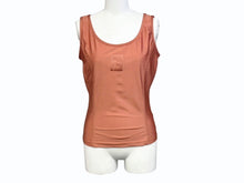 画像をギャラリービューアに読み込む, 極美品 FENDI フェンディ タンクトップ ノースリーブ 523826 サイズ44 ロゴパッチ ポリアミド エラスタン オレンジ 中古 4b005197