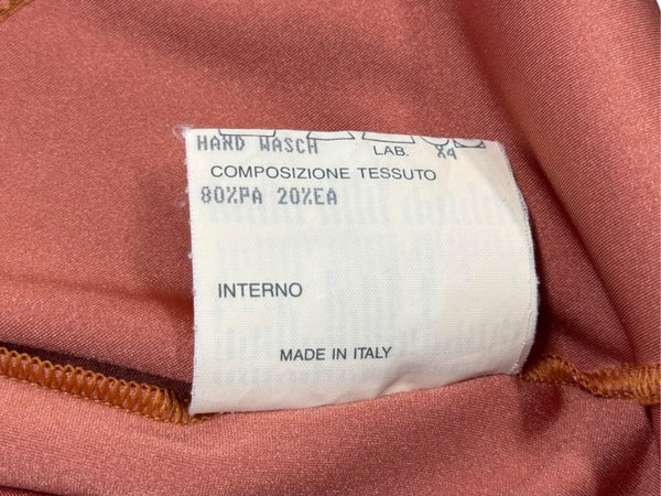 極美品 FENDI フェンディ タンクトップ ノースリーブ 523826 サイズ44 ロゴパッチ ポリアミド エラスタン オレンジ 中古 4b005197