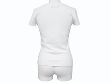 画像をギャラリービューアに読み込む, 極美品 Christian Dior クリスチャンディオール Vネック半袖Tシャツ 5E16155952 サイズ36 ミラー フラワー 刺繍 ガリアーノ期 中古 4b005201