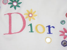 画像をギャラリービューアに読み込む, 極美品 Christian Dior クリスチャンディオール Vネック半袖Tシャツ 5E16155952 サイズ36 ミラー フラワー 刺繍 ガリアーノ期 中古 4b005201