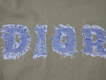 画像をギャラリービューアに読み込む, ChristianDior クリスチャンディオール 半袖Tシャツ 3P16155024 サイズ40 デニムロゴ プリント カーキ ガリアーノ期 美品 中古 4b005208