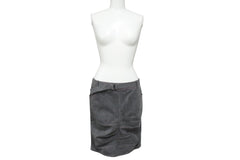 極美品 Christian Dior クリスチャンディオール デニムスカート 3E12033591 サイズ38 ベルテッドデザイン ステッチ ガリアーノ期 中古 4b005215