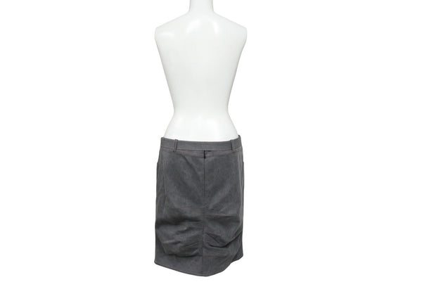 極美品 Christian Dior クリスチャンディオール デニムスカート 3E12033591 サイズ38 ベルテッドデザイン ステッチ ガリアーノ期 中古 4b005215